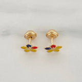 Topos Flor Tricolor 0.7 g / in / 7.4 mm Oro Rosa 18K