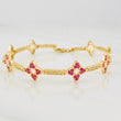 Pulso Flores 8.2g / 7 1/4 in / 2.2mm Oro Amarillo 18K