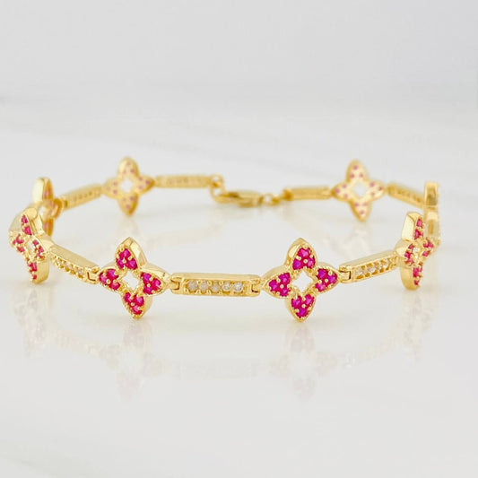 Pulso Flores 8.2g / 7 1/4 in / 2.2mm Oro Amarillo 18K