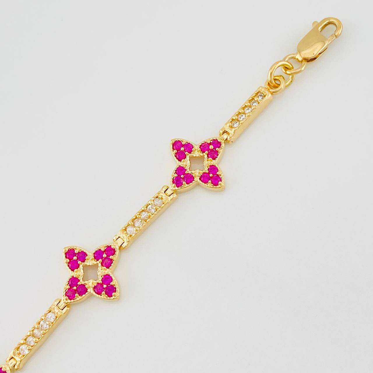 Pulso Flores 8.2g / 7 1/4 in / 2.2mm Oro Amarillo 18K