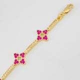 Pulso Flores 8.2g / 7 1/4 in / 2.2mm Oro Amarillo 18K