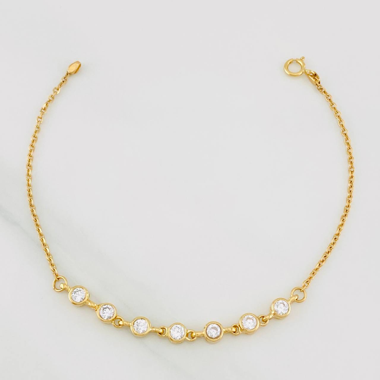 Pulso Aro Seguido Circulos 2.85g / 7 in / 1.52mm Oro Amarillo 18K