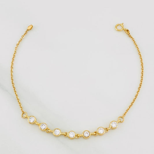 Pulso Aro Seguido Circulos 2.85g / 7 in / 1.52mm Oro Amarillo 18K