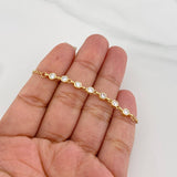 Pulso Aro Seguido Circulos 2.85g / 7 in / 1.52mm Oro Amarillo 18K