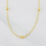 Cadena Espiga Bolas 3.25g / 18 in / 4mm Oro Amarillo 18K