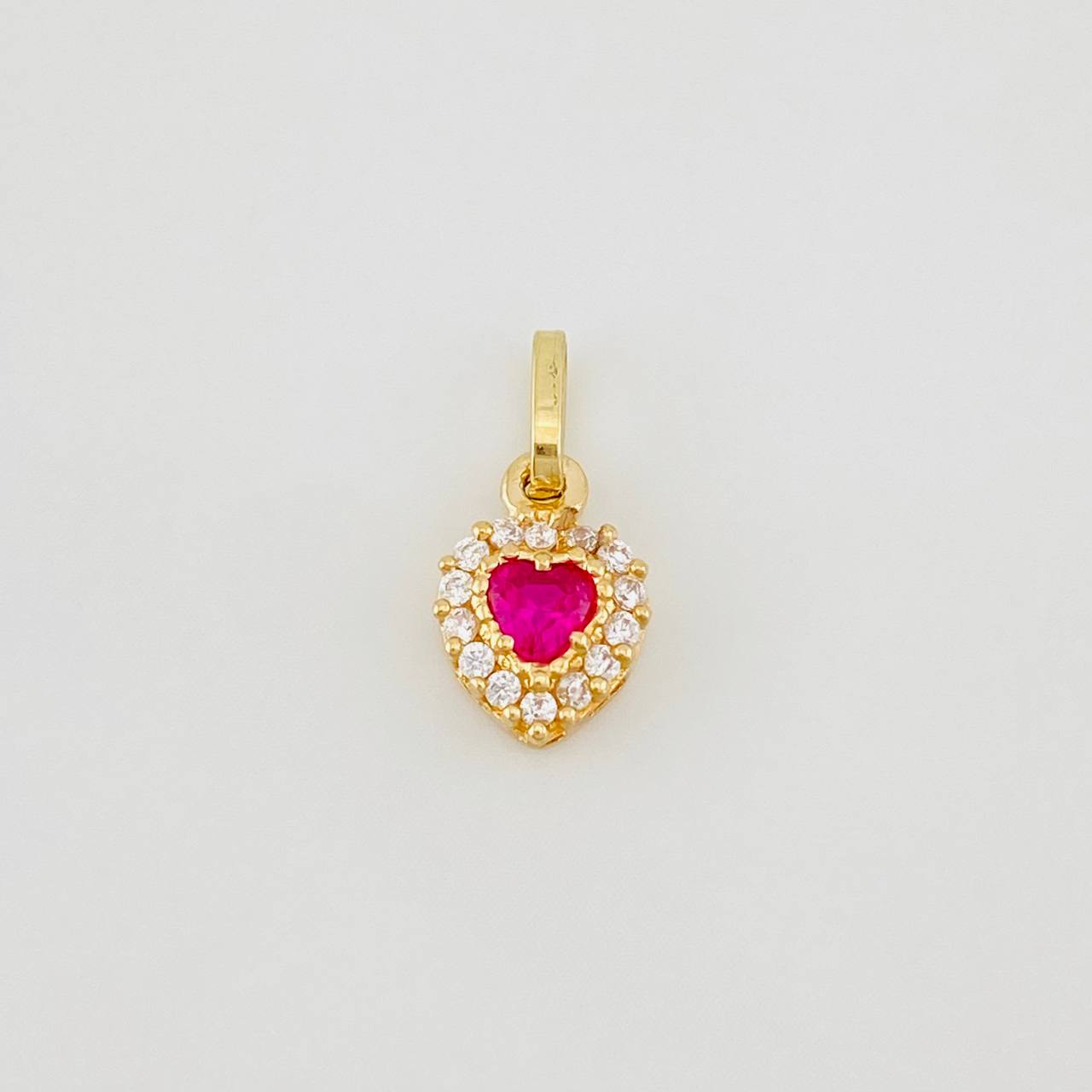 Pendant Heart Halo 0.65g / 1/2 in 18K Yellow Gold