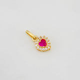 Dije Halo Corazón 0.7g / 1/2 in Oro Amarillo 18K