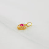 Pendant Heart Halo 0.65g / 1/2 in 18K Yellow Gold