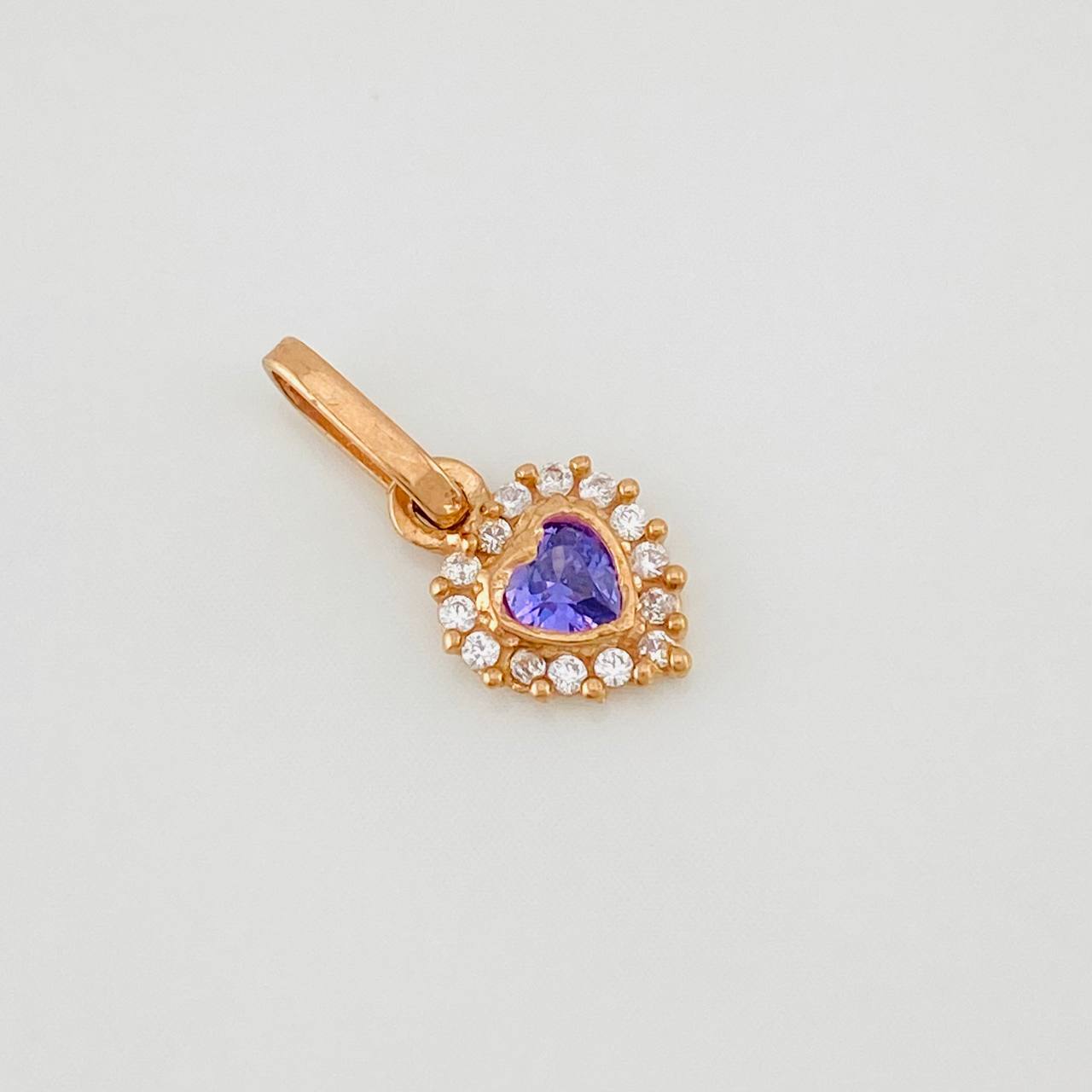 Dije Halo Corazón 0.5g / 1/2 in Oro Rosa 18K