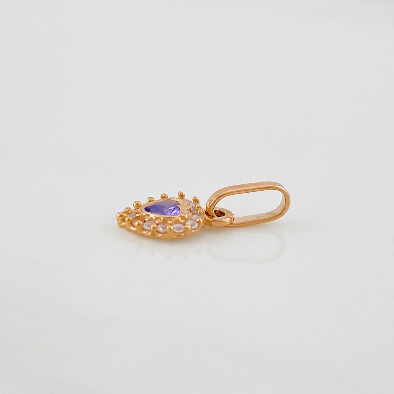 Dije Halo Corazón 0.5g / 1/2 in Oro Rosa 18K