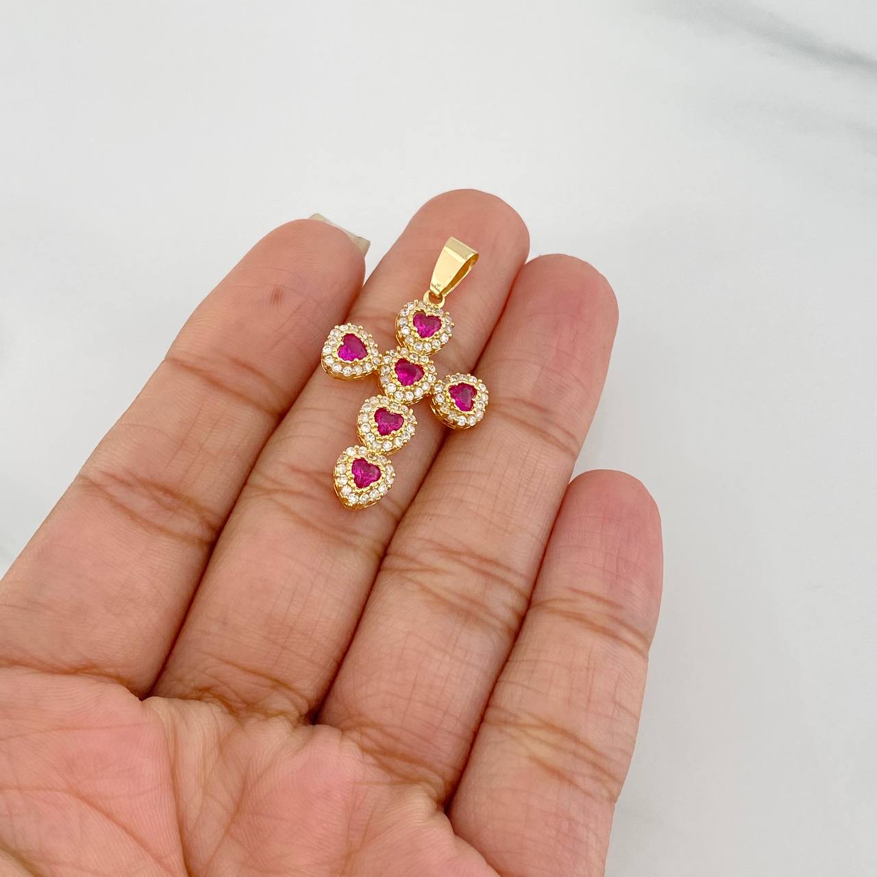 Dije Cruz Tupida 3.6g / 1 1/4 in Oro Amarillo 18K