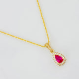 Set Cadena Lazo + Dije Halo Lagrima / 2.15g / 20 in Oro Amarillo 18K
