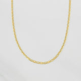 Flat Mariner Chain 1.3g / 16 in / 1.3mm 18K Three Golds