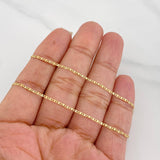Flat Mariner Chain 1.3g / 16 in / 1.3mm 18K Three Golds