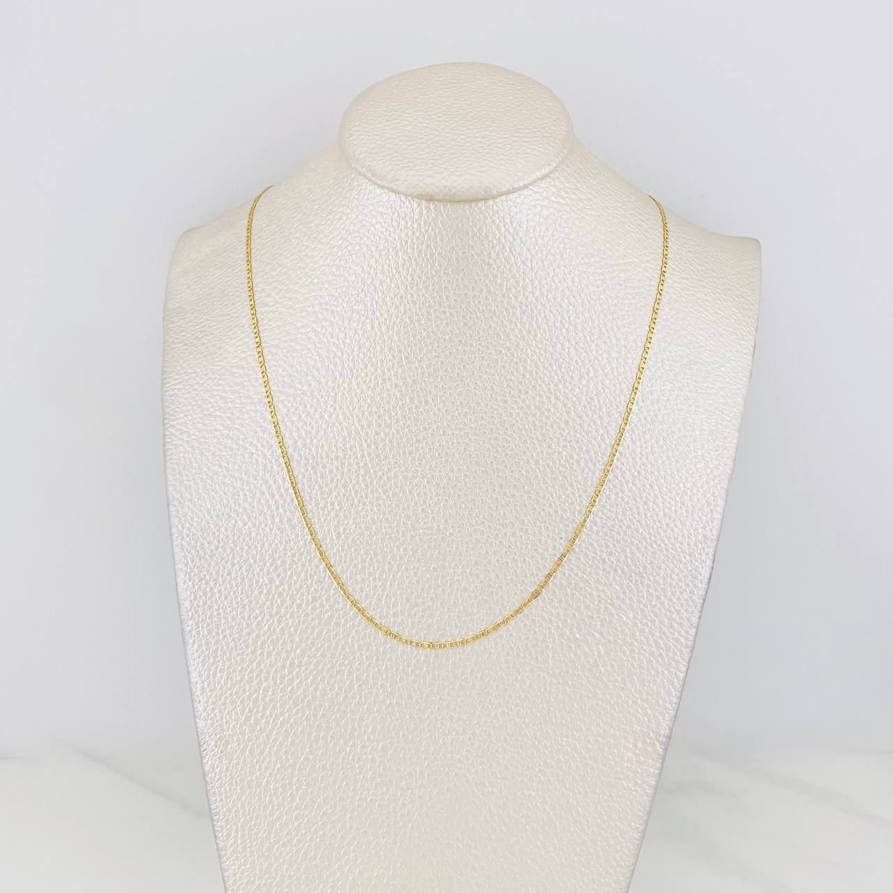 Flat Mariner Chain 1.3g / 16 in / 1.3mm 18K Three Golds
