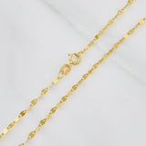 Mirror Flower Chain 0.95g / 16 in / 1.84mm 18K Yellow Gold