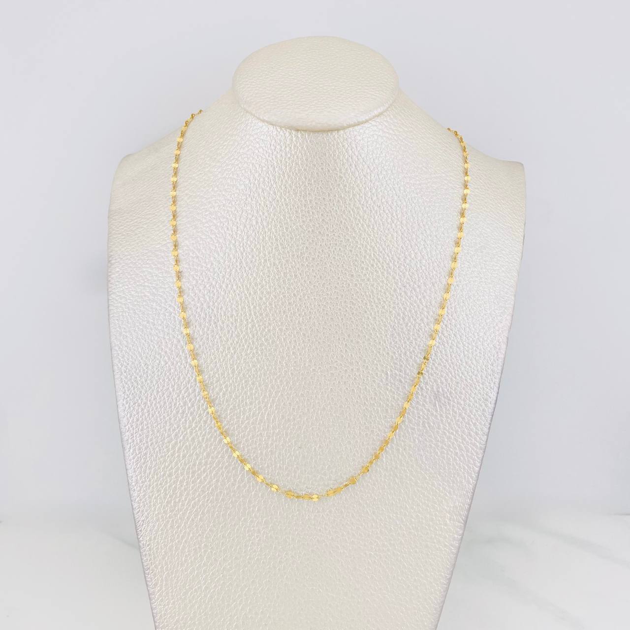 Mirror Flower Chain 0.95g / 16 in / 1.84mm 18K Yellow Gold