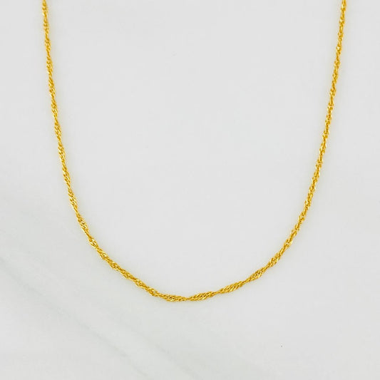Cadena Singapur 0.9g / 16 in / 0.83mm Oro Amarillo 18K