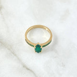 Ring Solitaire Rhombic Channel 3.45gr / Size 7 1/4 / Emeralds 1.05 Qts 18K Yellow Gold (Jewel) ©