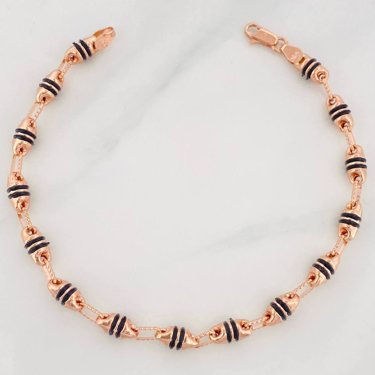 Rustic Barrel Bracelet 4.8g / 8 in / 4.46mm Rose Gold 18K