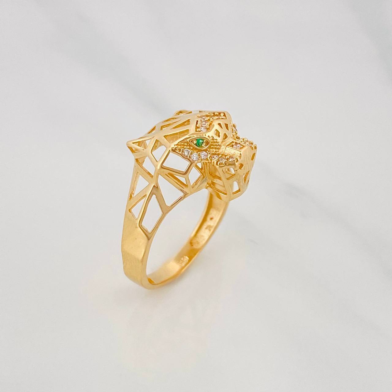 Anillo Pantera 3.9g / T8 1/4 Oro Amarillo 18K