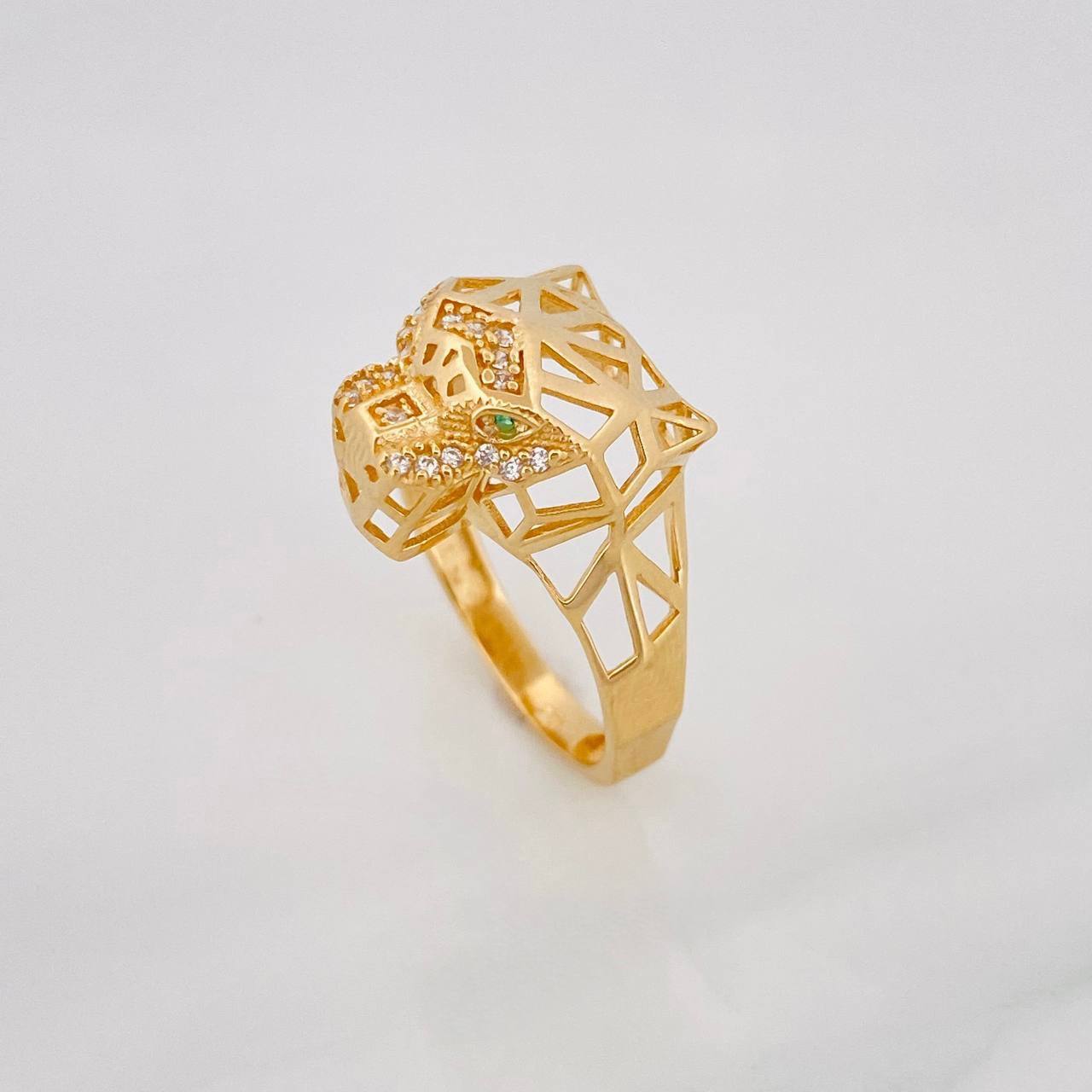 Anillo Pantera 3.9g / T8 1/4 Oro Amarillo 18K