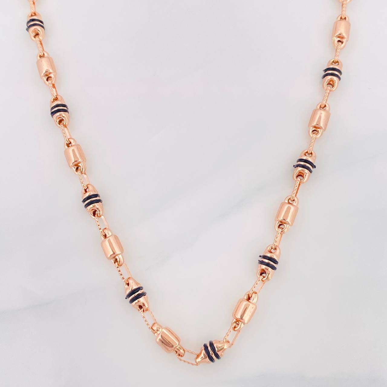 Cadena Rustica Barril 14.55g / 24 in / 4.29mm Oro Rosa 18K