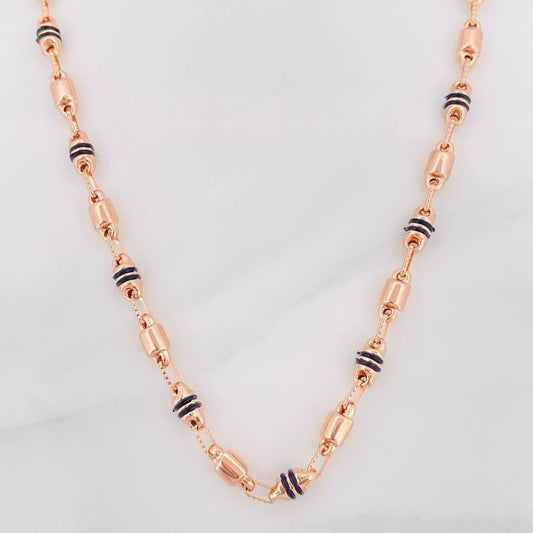 Cadena Rustica Barril 14.55g / 24 in / 4.29mm Oro Rosa 18K