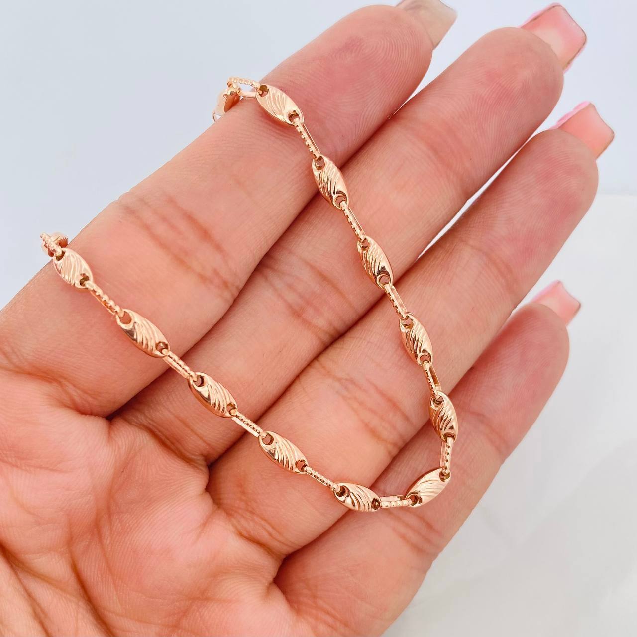 Cadena Rustica Paris 10.8g / 24 in / 3.44mm Oro Rosa 18K