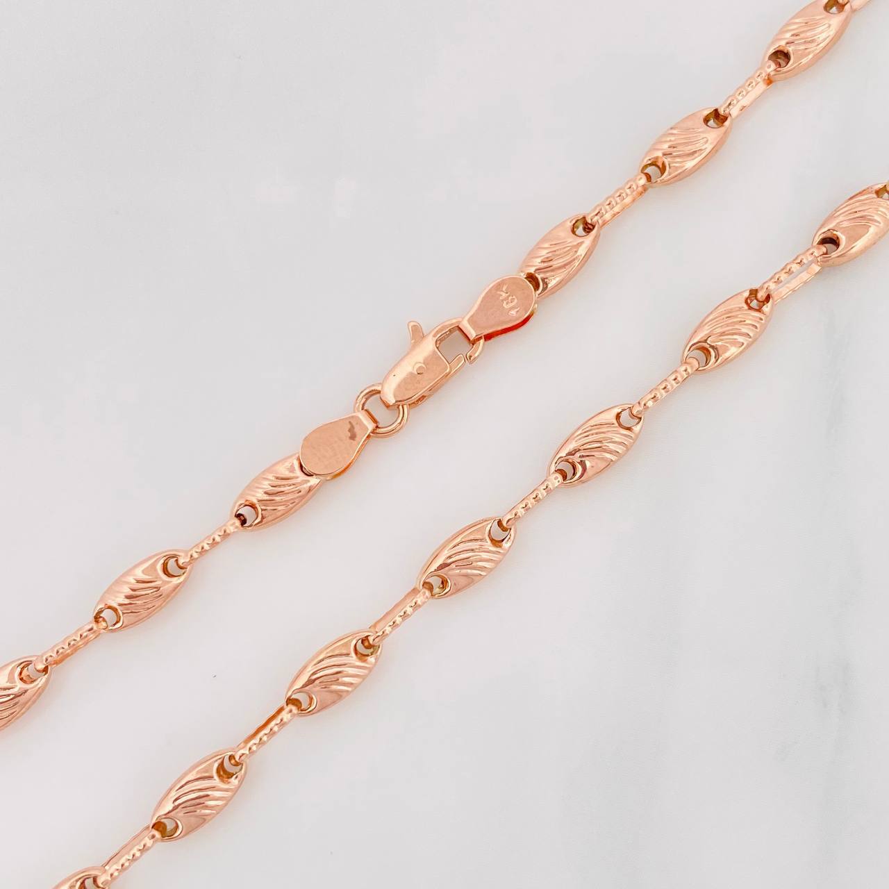 Cadena Rustica Paris 10.8g / 24 in / 3.44mm Oro Rosa 18K