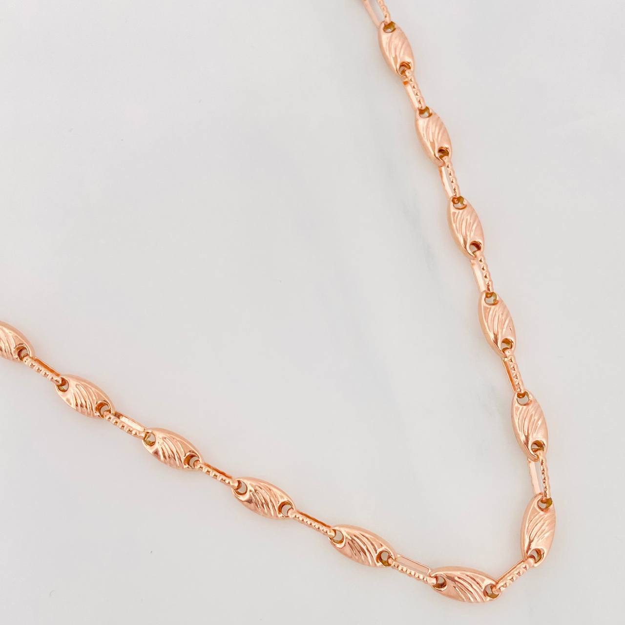 Cadena Rustica Paris 10.8g / 24 in / 3.44mm Oro Rosa 18K