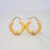 Candongas Lady 4.25g / 3/4 in Dos Oros Amarillo Blanco 18K
