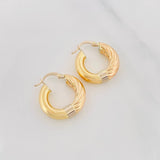 Candongas Lady 4.25g / 3/4 in Dos Oros Amarillo Blanco 18K