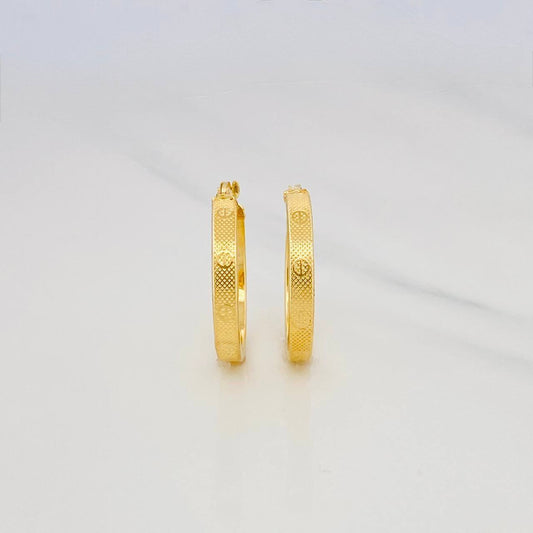 Hoop Earrings Tornillo 1.9g / 3/4 in Yellow Gold 18K