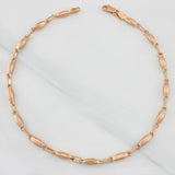 Tobillera Rustica Eslabon 4.85g / 10 1/4 in / 3.22mm Oro Rosa 18K