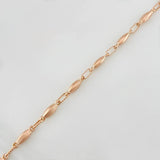 Tobillera Rustica Eslabon 4.85g / 10 1/4 in / 3.22mm Oro Rosa 18K