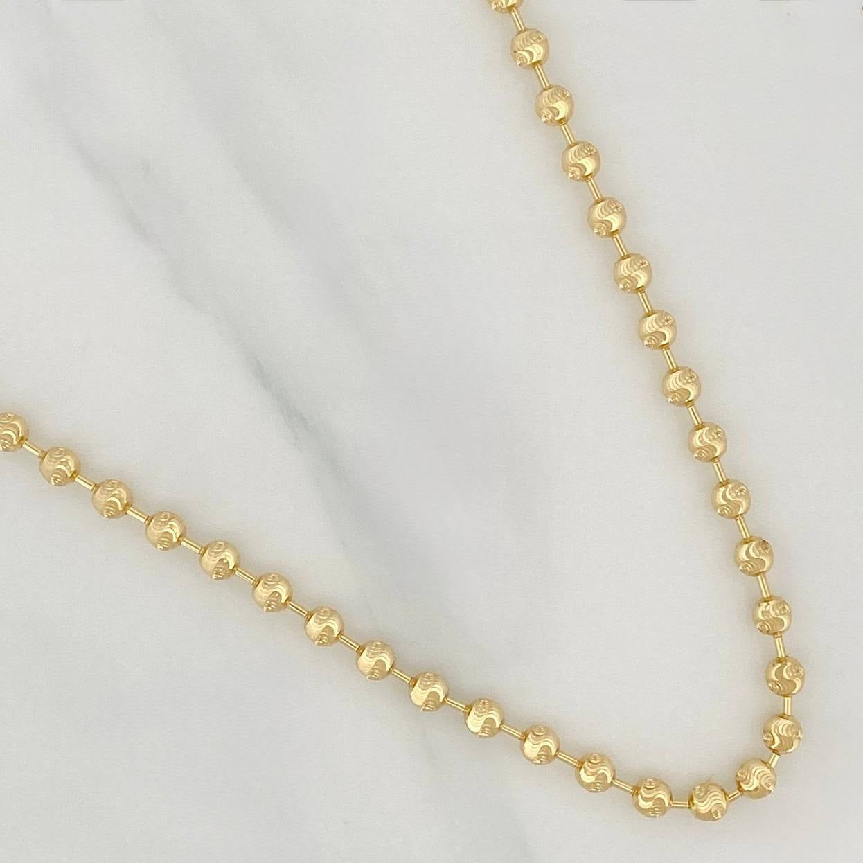 Cadena Militar Media Luna 14.8gr / 24 in / 4mm Oro Amarillo Nac.Esp. 18K $