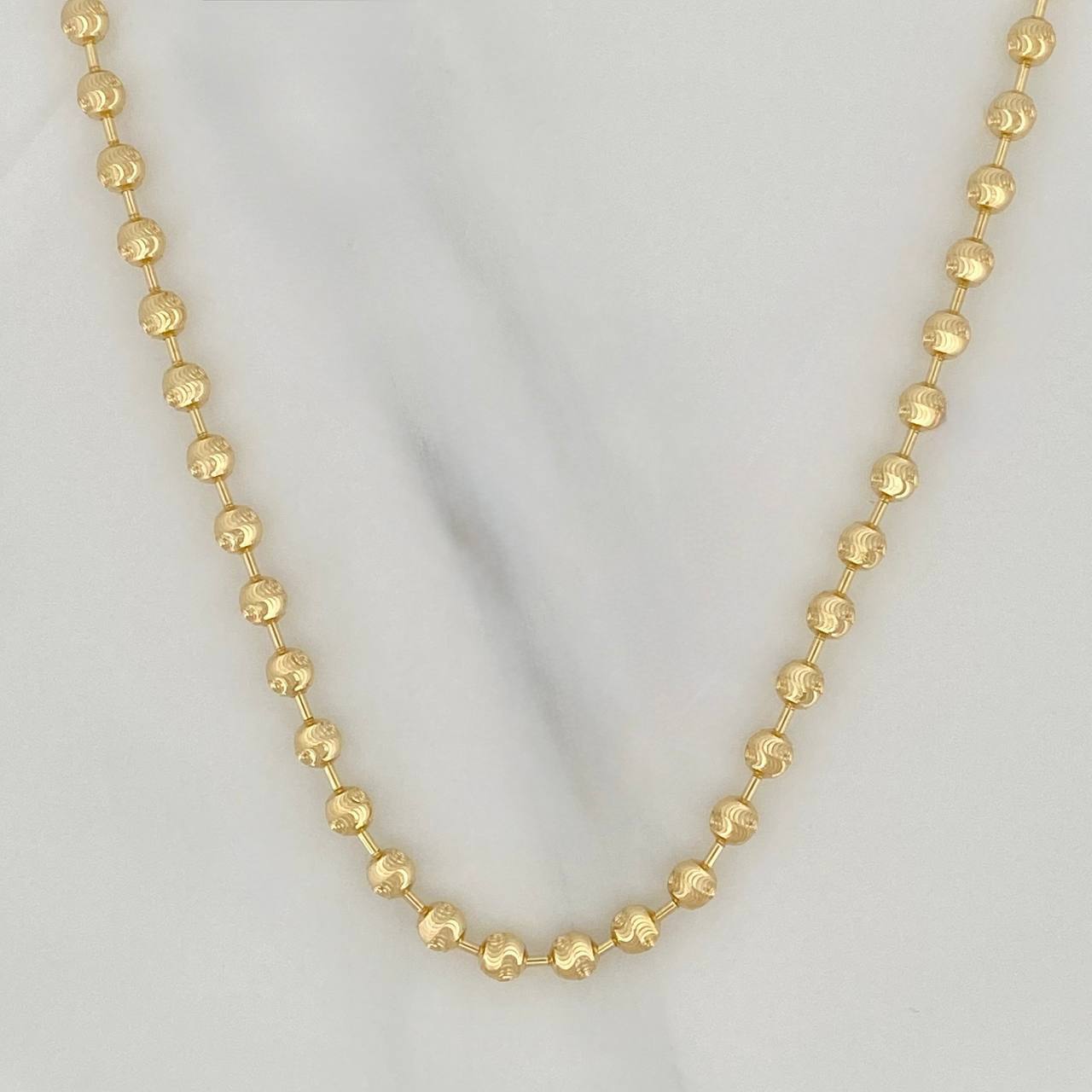 Cadena Militar Media Luna 13.9gr / 22 in / 4mm Oro Amarillo Nac.Esp. 18K $