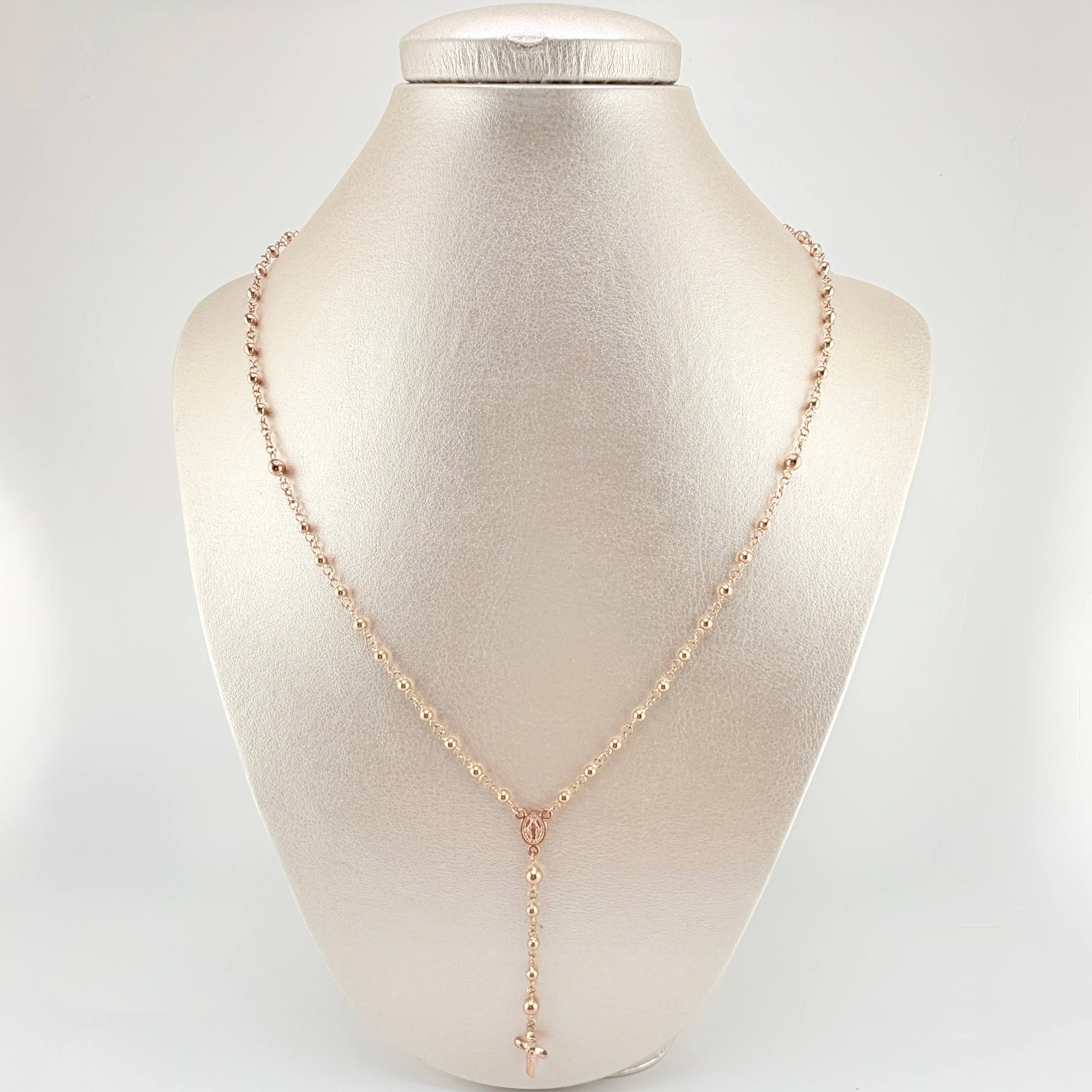 Rosario Virgen Milagrosa 6.15gr / 19 3/4 in / 3mm - 4mm Oro Rosa 18K