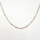 Cadena Rustica 13.45gr / 23 1/2 in / 2.8mm Dos Oros Blanco Rosa 18K ©