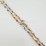 Cadena Rustica 13.45gr / 23 1/2 in / 2.8mm Dos Oros Blanco Rosa 18K ©