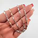 Cadena Rustica 13.45gr / 23 1/2 in / 2.8mm Dos Oros Blanco Rosa 18K ©