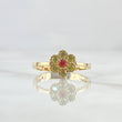 Flower Ring 2.2gr / Size 6 1/2 / Yellow Zircons - Orange 18K Yellow Gold ©