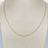 Cadena Aro Seguido 1.3gr / 17 3/4 in / 0.57mm Oro Amarillo +3 18K $