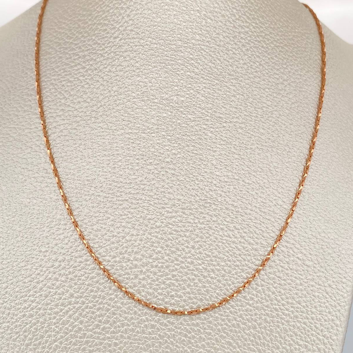 Cadena Cardono Entorchada 6.3gr / 27 3/4 in / 1.12mm Oro Rosa +4 18K $