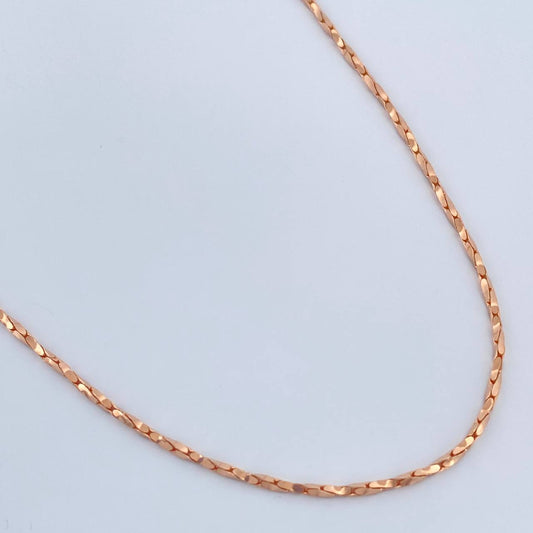 Cadena Cardono Entorchada 6.3gr / 27 3/4 in / 1.12mm Oro Rosa +4 18K $