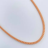 Cadena Franco 8.65gr / 23 3/4 in / 2.26mm Oro Rosa +3 18K $