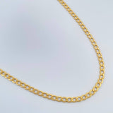 Cadena Cubana 2.6gr / 17 3/4 in / 2.41mm Oro Amarillo +1 18K $