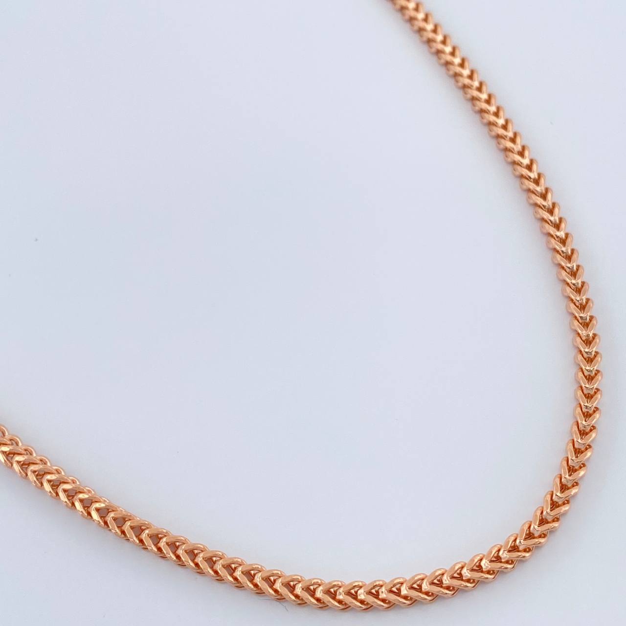 Cadena Franco 8.8gr / 23 1/2 in / 2.32mm Oro Rosa +3 18K $