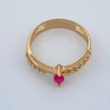 Anillo Solitario Rombo 2.7gr / T7 / Oro Amarillo 18K %